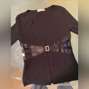 Vintage Valentino cardigan with Swarovski crystal buckle